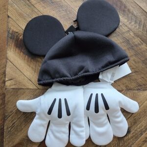 H&M Black Mouse Ears Hat with White Gloves